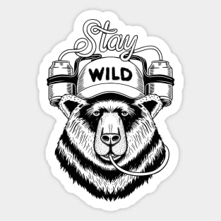 Bear stay wild lines Sticker